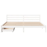Bed Frame without Mattress White 180x200 cm Super King Solid Wood Pine 3301547