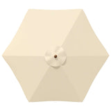 Outdoor Dining Set with Parasol 8 pcs Cream White 3438546