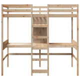 Loft Bed Frame without Mattress 75x190cm Solid Wood Pine 3308550