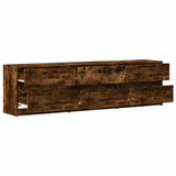 TV Cabinet with LED Smoked Oak 180x34x50 cm Engineered Wood 3307930