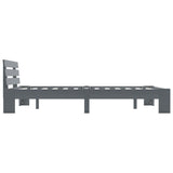 Bed Frame without Mattress Grey Solid Pine Wood 140x200 cm 283169