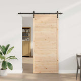 Sliding Door Natural 80 x 208 cm Solid Pine Wood 3381145