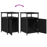 Bedside Cabinet with Drawer 2 pcs Black oak Engineered Wood 879506