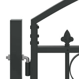 Fence Gate ASSEN 401 x 175.5 cm Steel Grey Lockable 42008942