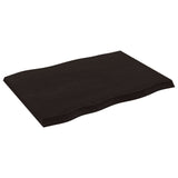 Table Top Dark Brown 80x60x cm Treated Solid Wood Live Edge 364011