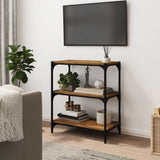 Book Cabinet Smoked Oak 60x33x70.5 cm Engineered Wood and Steel 819324