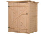 Wooden Garden Storage Shed Fir Wood Tool Cabinet Organiser with Shelves 75L x 56W x115Hcm T3398P315365