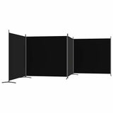4-Panel Room Divider Black 698x180 cm Fabric 350285
