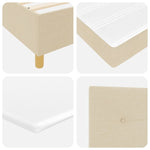 ZNTS Box Spring Bed with Mattress & LED Cream 160x200 cm Fabric 3343705