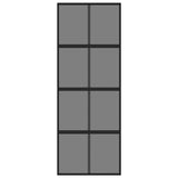 Sliding Door Black 76x205 cm Tempered Glass and Aluminium 155225
