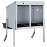 Chicken Nesting Box 2 Compartments with Legs Galvanised Steel 4104903