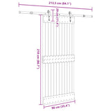 Sliding Door with Hardware Set 90x210 cm Solid Wood Pine 3332697
