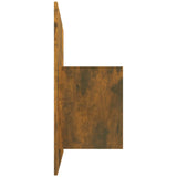 Bed Headboard with Cabinets Smoked Oak Engineered Wood 3115713