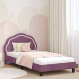 Children's Bed Frame with Headboard Purple 80 x 200 cm Velvet 42010912
