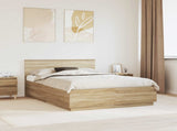 Bed Frame Sonoma Oak 150 x 200 cm Engineered Wood 3408154