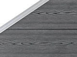WPC Fence Set 10 Square 1 Slanted 1830x186 cm Grey 3053242