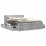 Bed Frame with Headboard without Mattress Grey Sonoma 120x200 cm 3295574