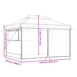 Foldable Party Tent Pop-Up with 4 Sidewalls Black 4005030