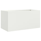 Planter White 62x30x29 cm Steel 841590