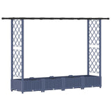 Raised Bed with Trellis and Roof Grey 203 x 40 x 123 cm PP 42032565
