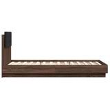 Bed Frame Brown Oak Engineered wood, Plywood Small Single Lights 3210072