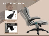 Massage Recliner Chair Heated Office Chair with Six Massage Points Microfiber Cloth 360&deg Swivel T3398P377523