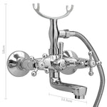 2-Handle Bathtub Faucet + Hand Shower Diverter Chrome Retro 146491