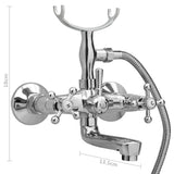 2-Handle Bathtub Faucet + Hand Shower Diverter Chrome Retro 146491