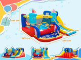 4 in 1 Kids Bouncy Castle Large Sailboat Style Inflatable House Slide Trampoline Water Pool Climbing T3398P348072