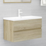 ZNTS Bathroom Furniture Set Sonoma Oak Engineered Wood 3071597