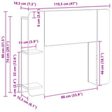 Headboard Cabinet with Storage Sonoma Oak Engineered Wood 8001194