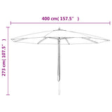 Garden Parasol with Wooden Pole Black 400x273 cm 363181