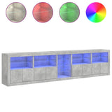 Sideboard with LED Lights Concrete Grey 283x37x67 cm 3209026