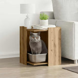 Cat Litter Box Enclosure Artisian Oak 42x42x51 cm Engineered Wood 857750