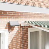 Retractable Awning Green and White 350 x 250 cm 3330466