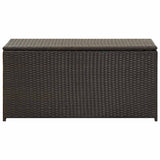 Outdoor Storage Box Brown Polyethylene rattan, Powder-coated steel 46472