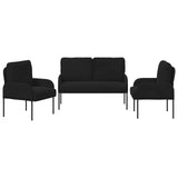 Sofa Sets with Cushion 3 pcs Black 115 x 56 x 80 cm Plywood 3406222