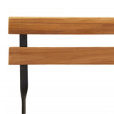 Folding Bistro Set Natural wood and black 3152099