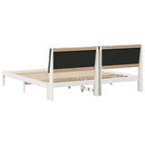 Bed Frame with Upholstered Headboard White 200 x 200 cm 3394382