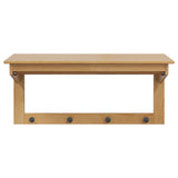 Coat Rack HILL Honey Brown 90 x 35 x 41.5 cm Solid Pine Wood 42025033