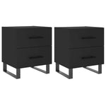 ZNTS Bedside Cabinets 2 pcs Black 40x35x47.5 cm Engineered Wood 827359