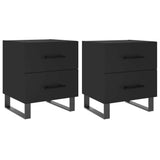 ZNTS Bedside Cabinets 2 pcs Black 40x35x47.5 cm Engineered Wood 827359