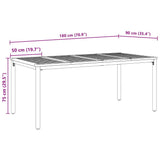 Outdoor Table Natural and Grey 180 x 90 x 75 cm 4010616