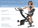 2-in-1 Folding Exercise Bike with 8-Level Magnetic Resistance, Arm Resistance Band, Pulse Sensor, T3398P376862