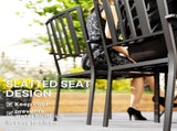 Set of Four Minimal Metal Garden Chairs - Black T3398P318554