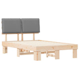 Bed Frame with Upholstered Headboard Light Grey 120 x 200 cm 877279