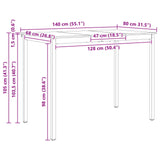 Bar Table White 140 x 80 x 105 cm Solid Pine Wood 892808