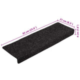 Stair Mats Self-adhesive 20 pcs 65x21x4 cm Black Rectangular Edge 3365717