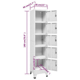 Locker Cabinet Light Grey 38x40x180 cm Steel 339789