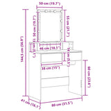 Dressing Table Black oak 80 x 41 x 144.5 cm Engineered wood 862302
